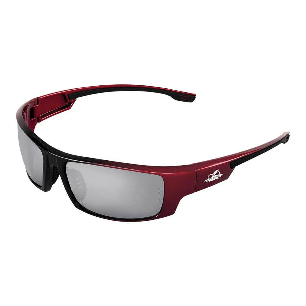 Bullhead Dorado Safety Glasses-BH9117-Red/Black Frame - Silver Mirror Lens-Safety Glasses USA-11