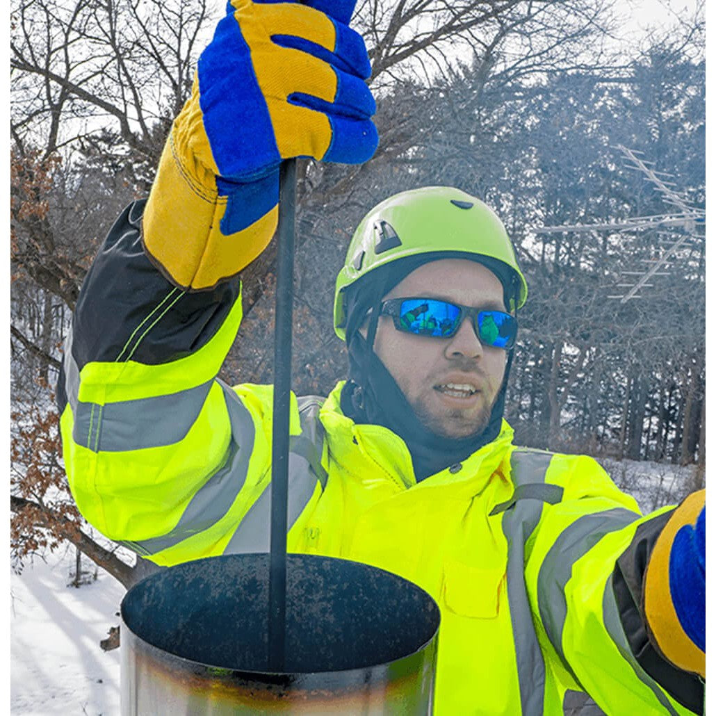 Bullhead Dorado Safety Glasses with Black Frame and Polarized PFT Blue Mirror Anti-Fog Lens-BH95129PFT-Safety Glasses USA-2