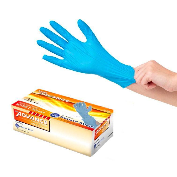 ADVANCE Blue Nitrile Gloves - Exam Grade, Powder Free (5 Mil), 1,000 Gloves-NITRILE5MILS-Case of 1,000-Small-Safety Glasses USA-1