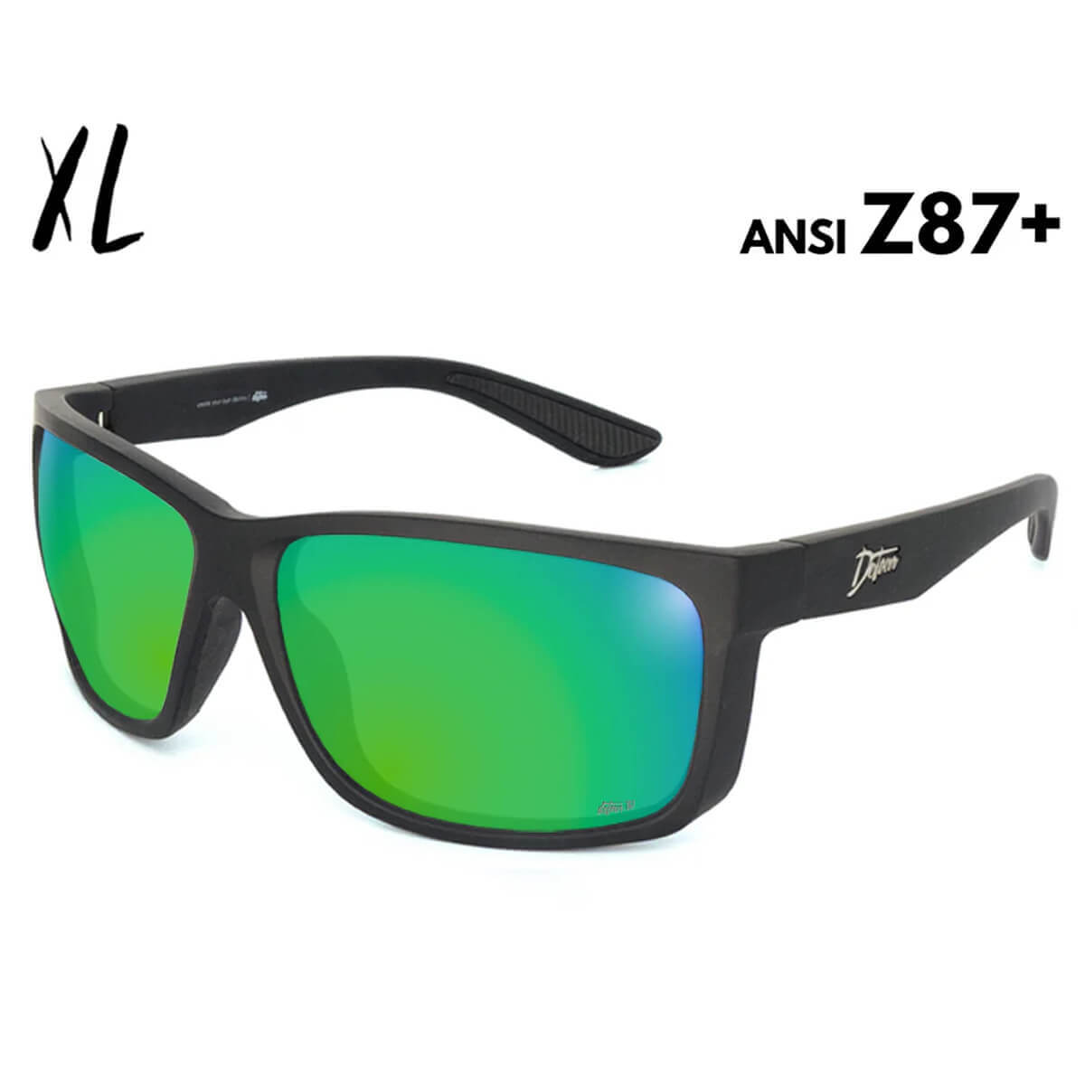 Detour Breach XL Z87+ Safety Glasses with Matte Black Frame and Polarized Green Machine Lens-Safety Glasses USA-1