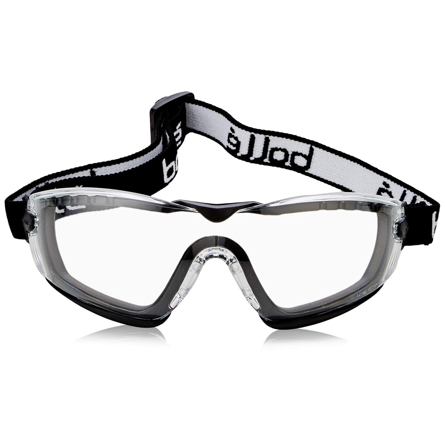 Bolle Safety Cobra 40091 Safety Glasses Foam Lined with Clear Lens and Elastic Strap Front
