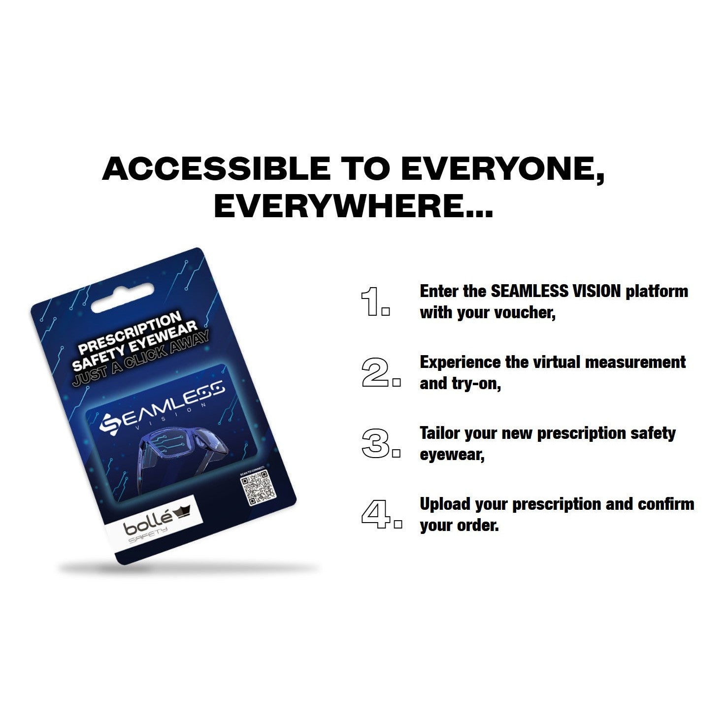 Bolle Safety Seamless Vision Voucher Card Provides Access to the Seamless Vision Portal. Order Prescription Safety Glasses in Four Easy Steps