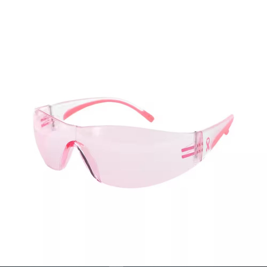 Bouton Eva Women's Safety Glasses with Pink Frame and Pink Lenses Left Front Temple
