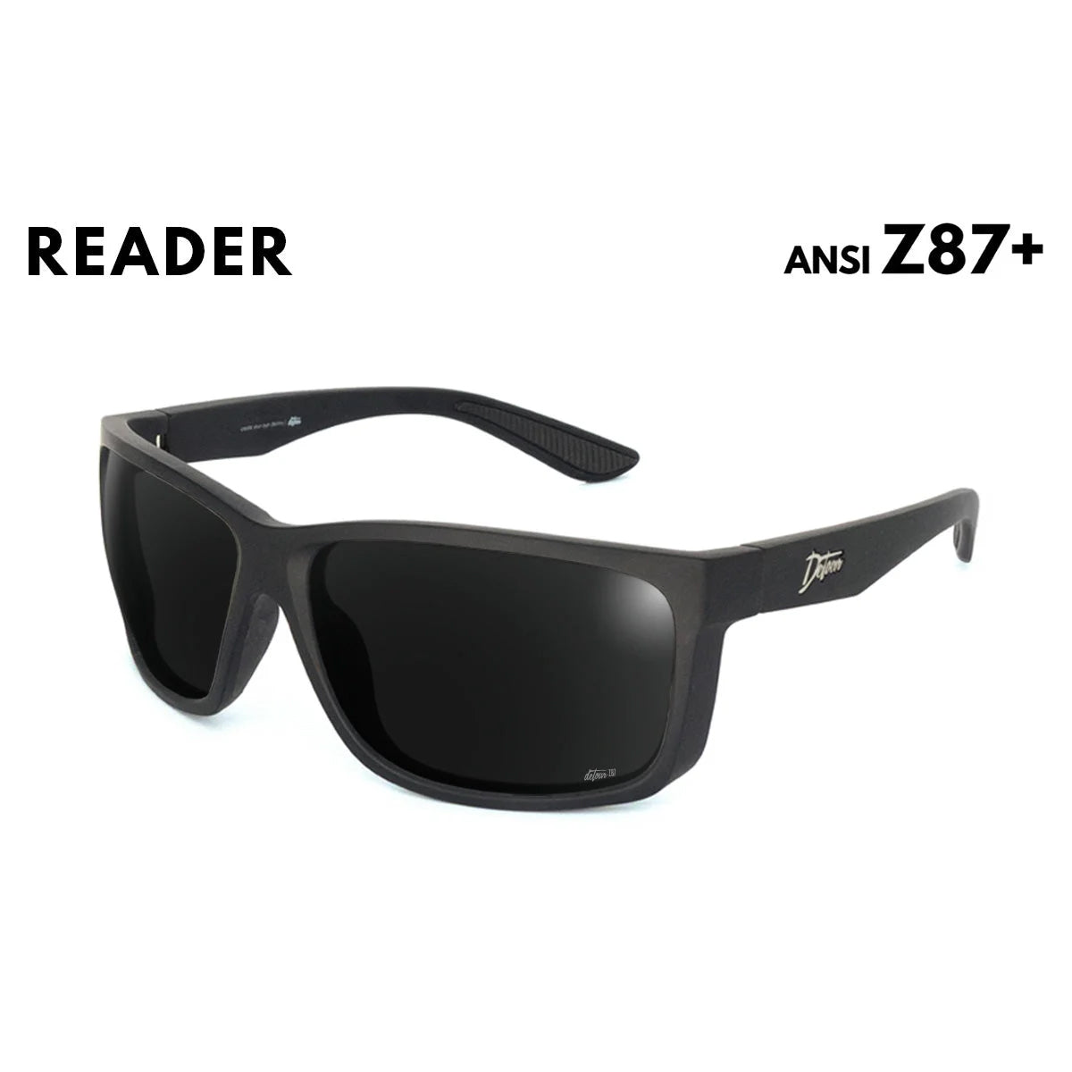 Detour Breach Reader Safety Glasess Matte Black with Jet Black Polarized Lenses