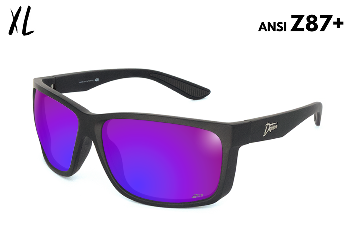 Detour Breach XL Safety Glasses Matte Black with Purple Polarized Lens Detour Breach XL Safety Glasses Matte Black with Purple Polarized Lens