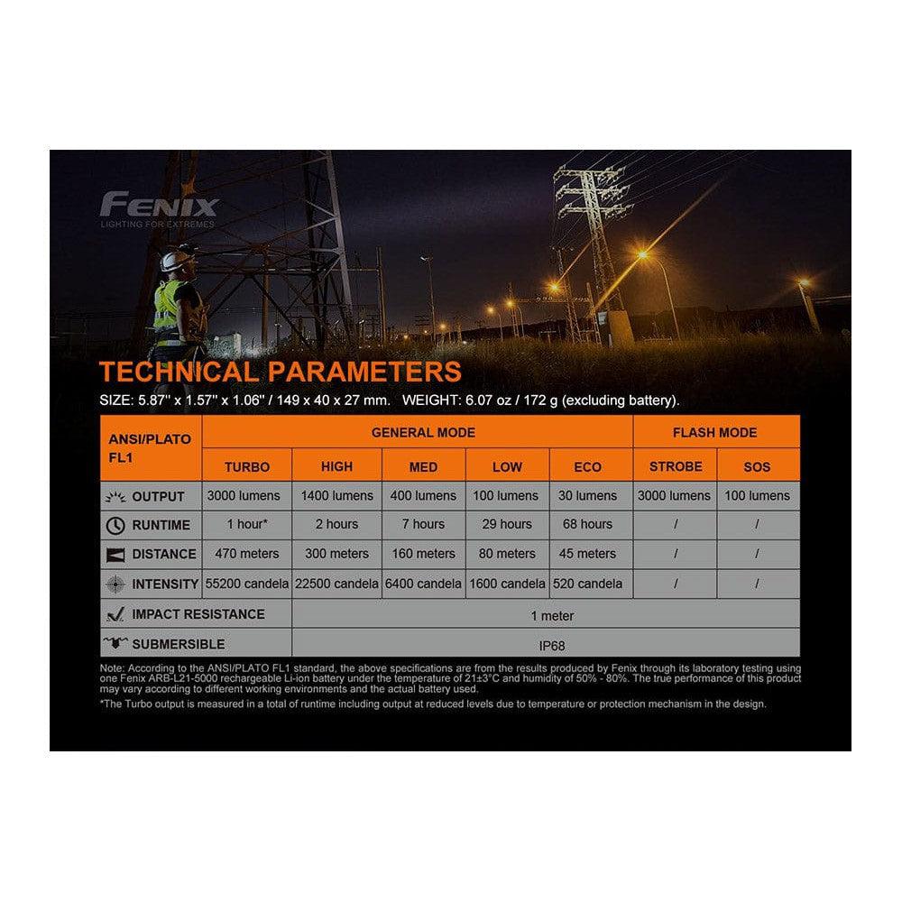 Fenix C7 High-performance Rechargeable LED Flashlight - 3000 Lumens-sku-44858629947688-Safety Glasses USA-16