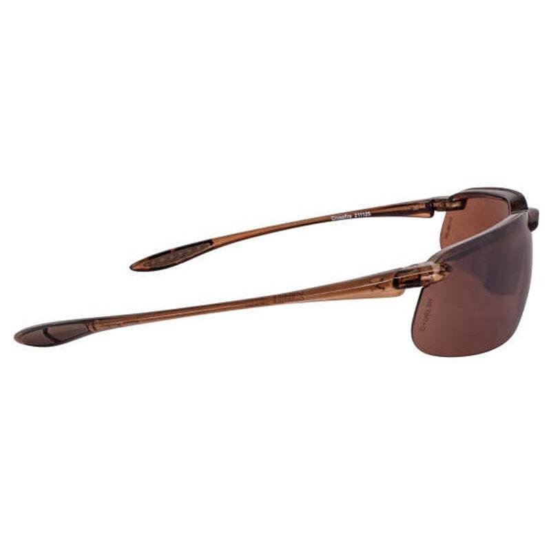 Crossfire ES4 Safety Glasses with Crystal Brown Frame and HD Brown Flash Mirror Lens-CF-211125-Safety Glasses USA-7