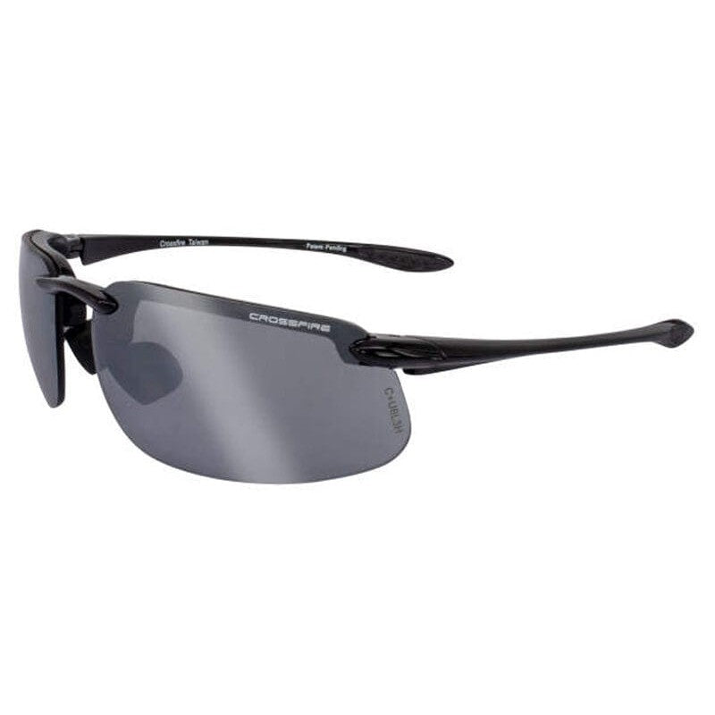 Crossfire Es4 Safety Glasses Black Frame Silver Mirror Lens