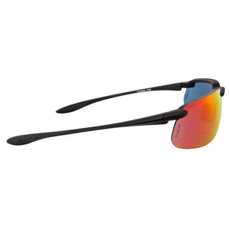 Crossfire ES4 Safety Glasses with Matte Black Frame and HD Red Mirror Lens-CF-2169-Safety Glasses USA-7