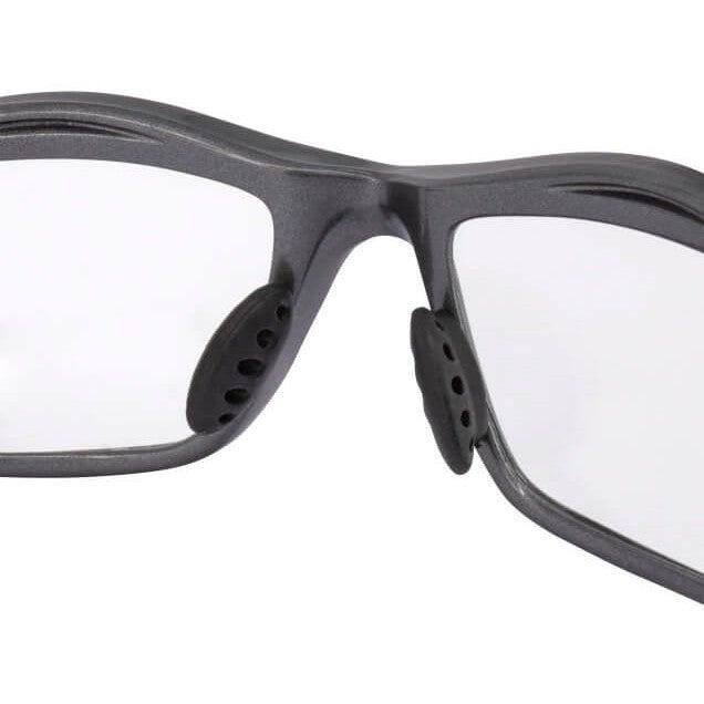 Crossfire Infinity Safety Glasses with Shiny Pearl Gray Frame and Clear Lens-CF-224-Safety Glasses USA-6