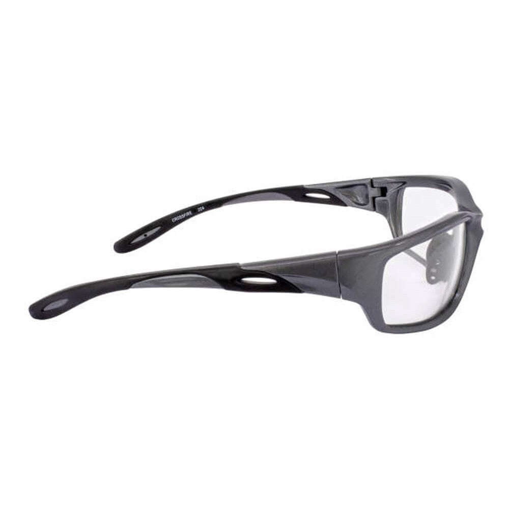 Crossfire Infinity Safety Glasses with Shiny Pearl Gray Frame and Clear Lens-CF-224-Safety Glasses USA-5