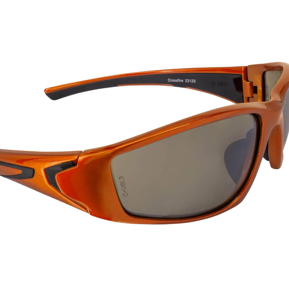 Crossfire RPG Safety Glasses with Burnt Orange Frame and HD Demi-Copper Mirror Lens-Safety Glasses USA-8