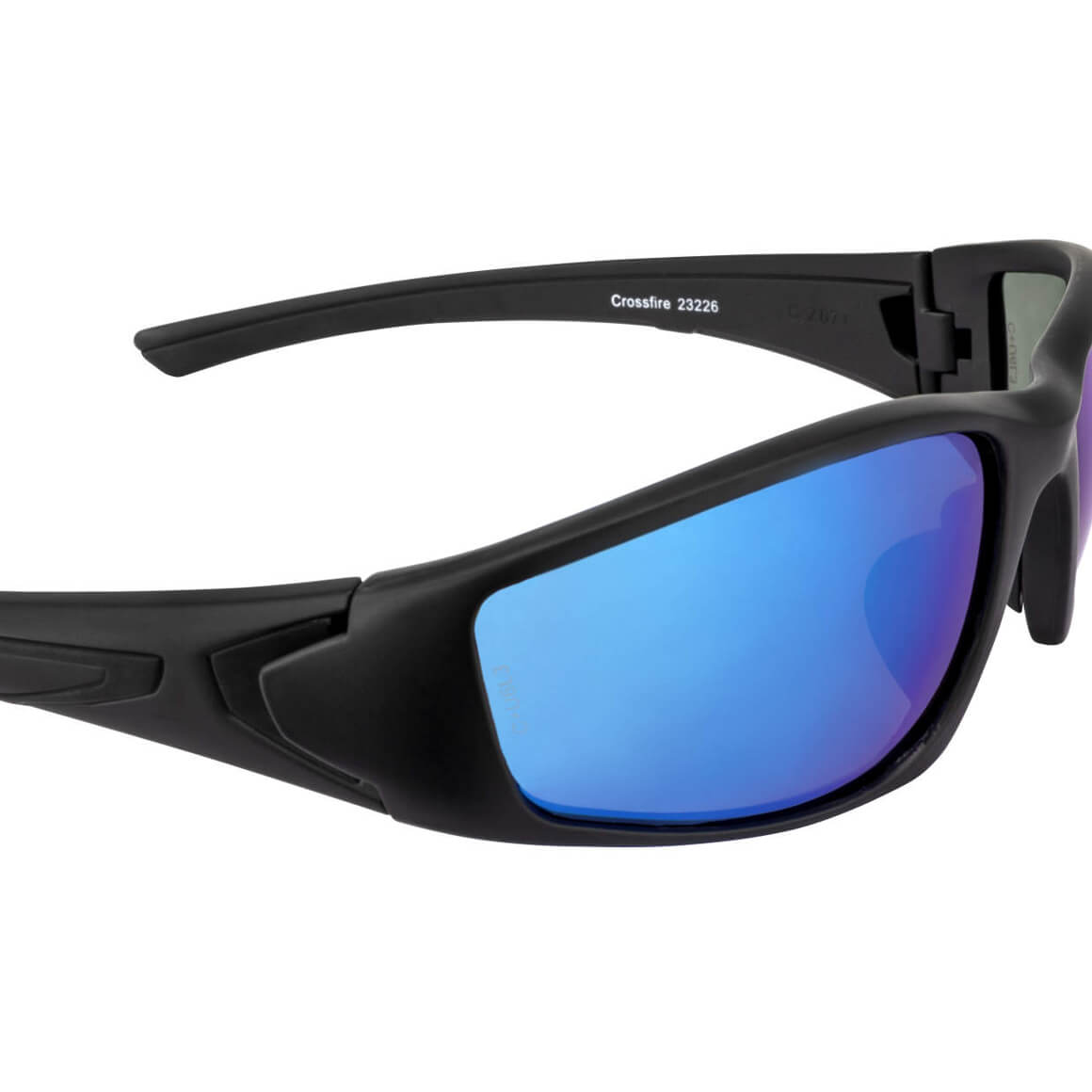 Crossfire RPG Safety Glasses with Matte Black Frame and Polarized Blue Mirror Lens-Safety Glasses USA-8