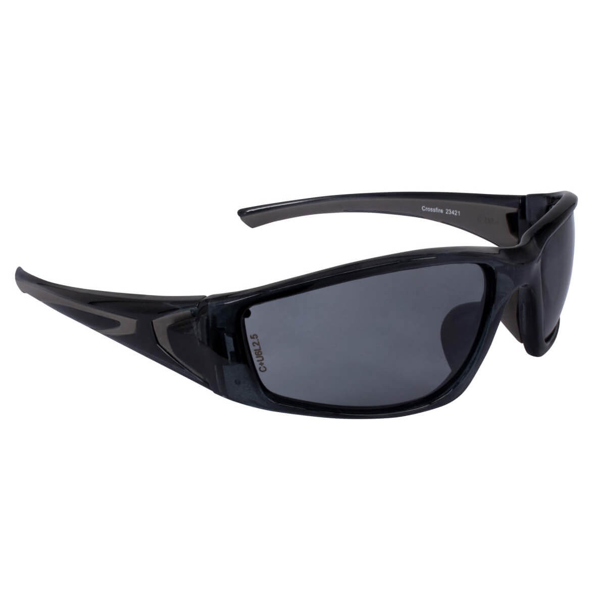 Crossfire RPG Safety Glasses with Crystal Black Frame and Smoke Lens-Safety Glasses USA-3