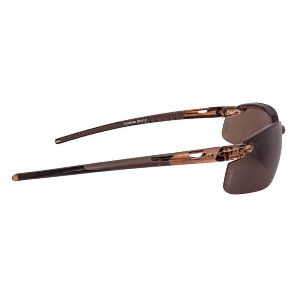 Crossfire ES5 Safety Glasses with Crystal Brown Frame and Polarized Brown Lens-CF-291113-Safety Glasses USA-6