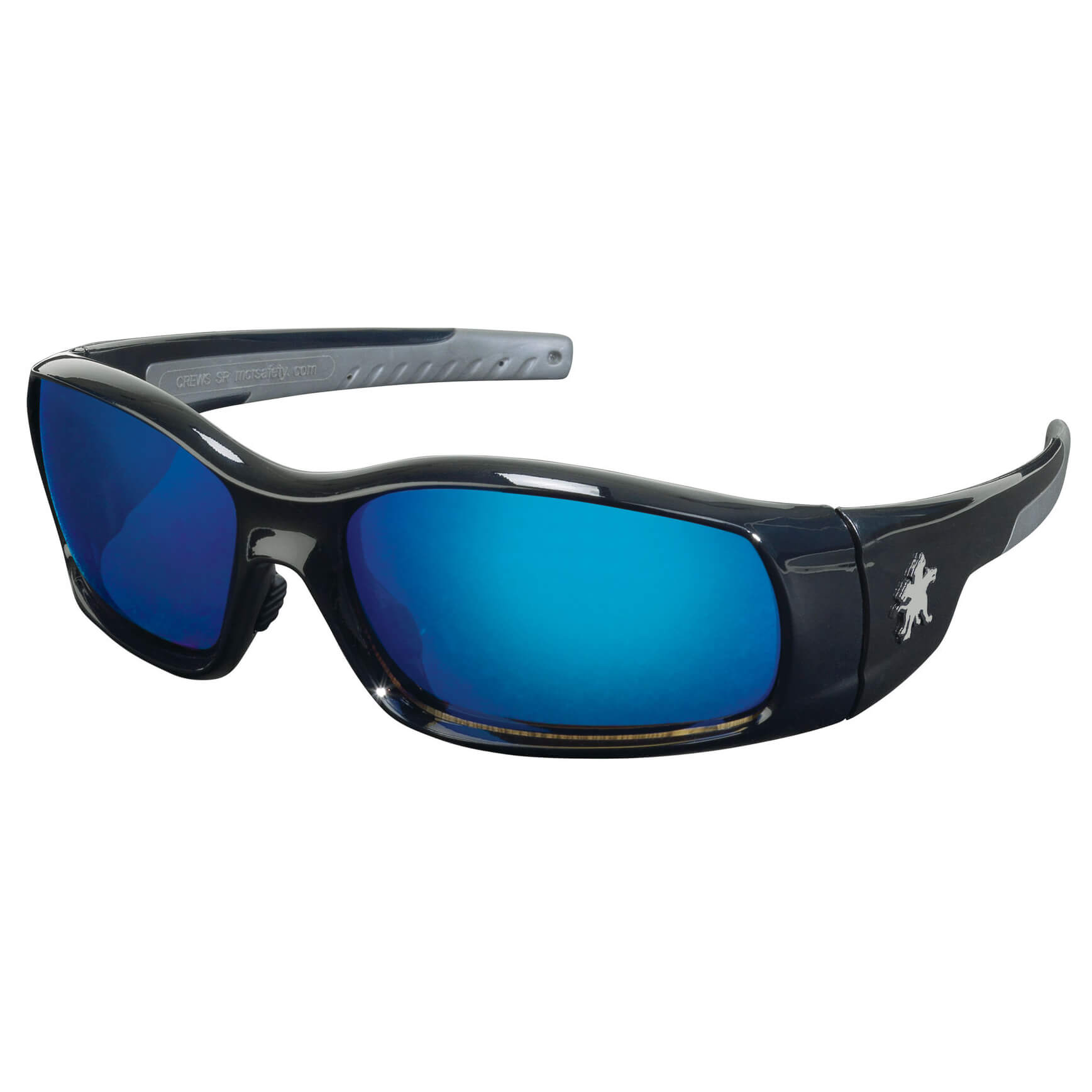 MCR Safety Swagger Safety Glasses with Black Frame and Blue Diamond Mirror Lens-Safety Glasses USA-1