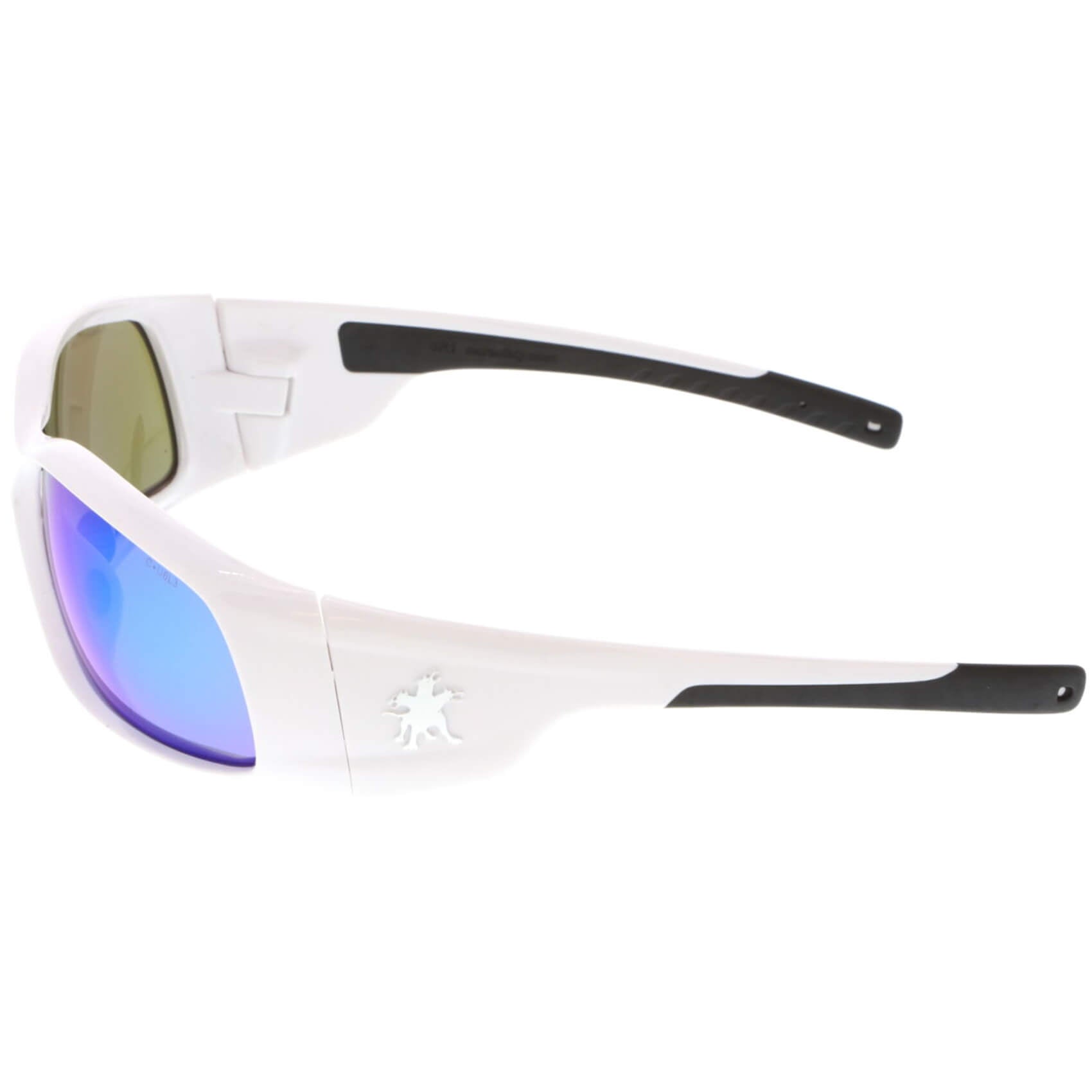 MCR Safety Swagger Safety Glasses with White Frame and Blue Diamond Mirror Lens-Safety Glasses USA-3