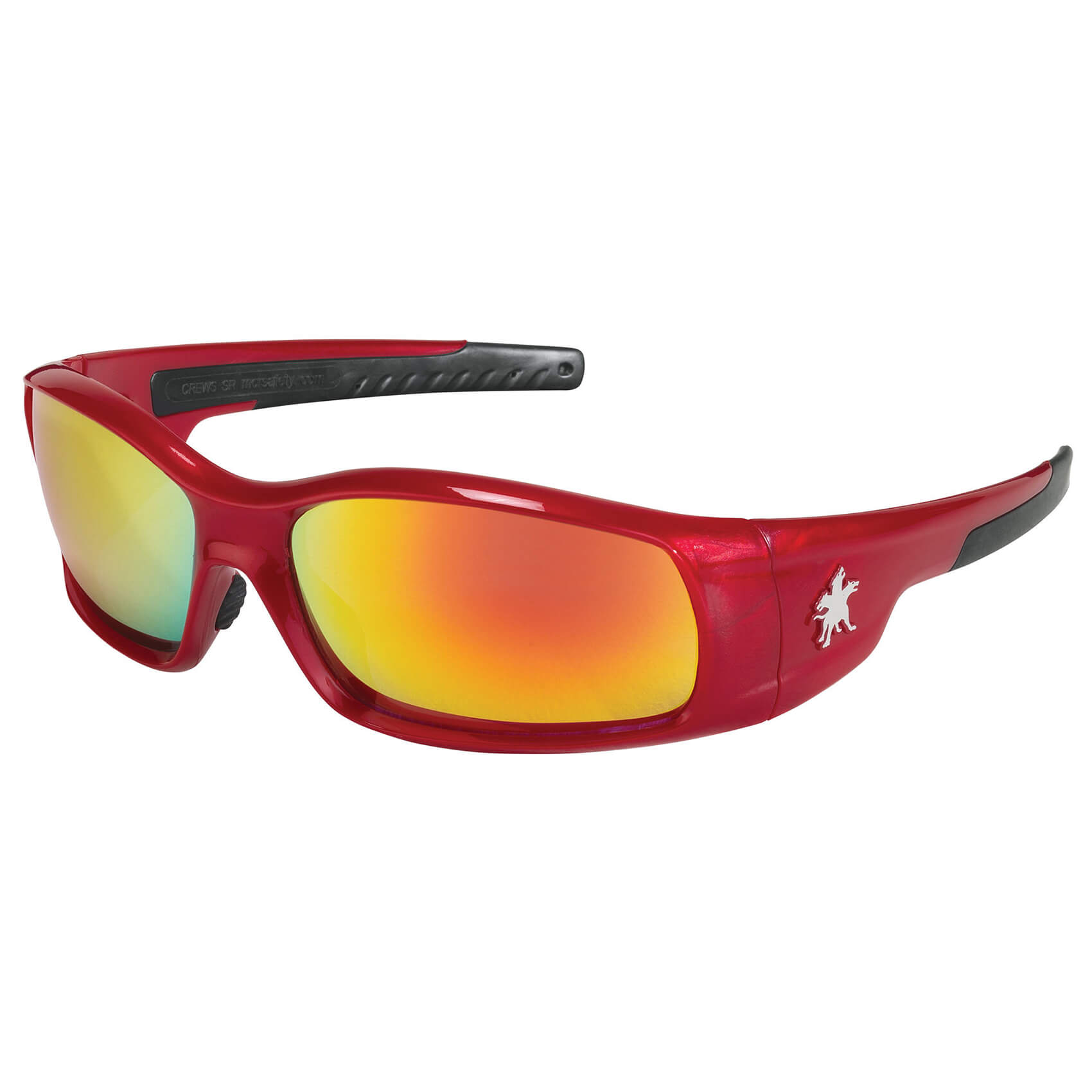 MCR Safety Swagger Safety Glasses with Red Frame and Fire Mirror Lens-Safety Glasses USA-1