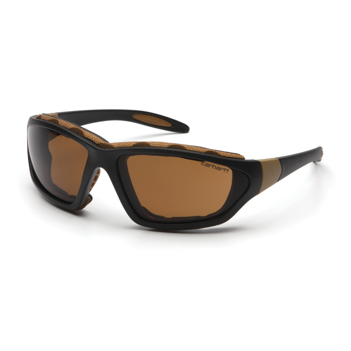 Carhartt CHB418DTP Carthage Safety Eyewear Black-Tan Frame Brown Anti-Fog Lens