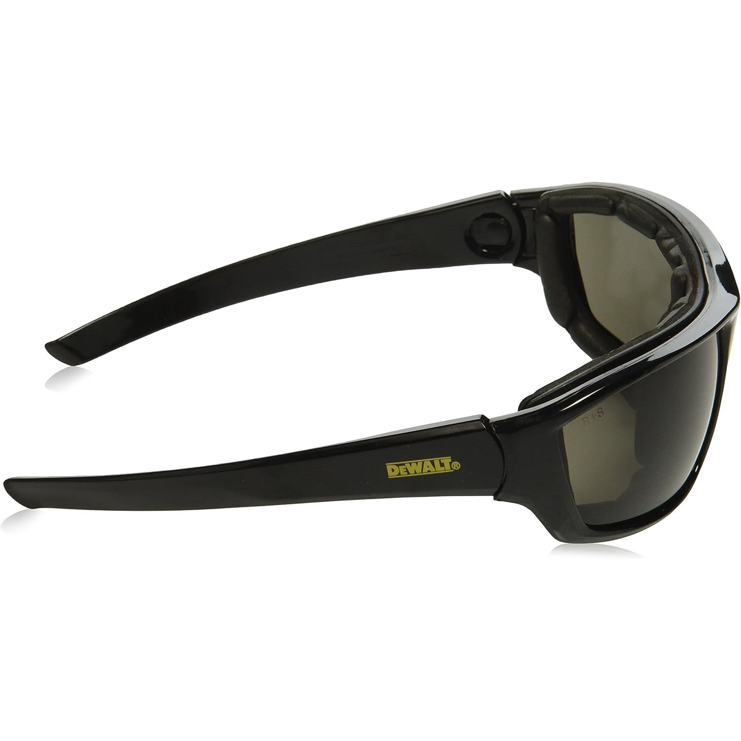 DEWALT DPG83-21D Converter Safety Glasses with Foam Gasket and Gray Anti-Fog Lenses Right Temple View