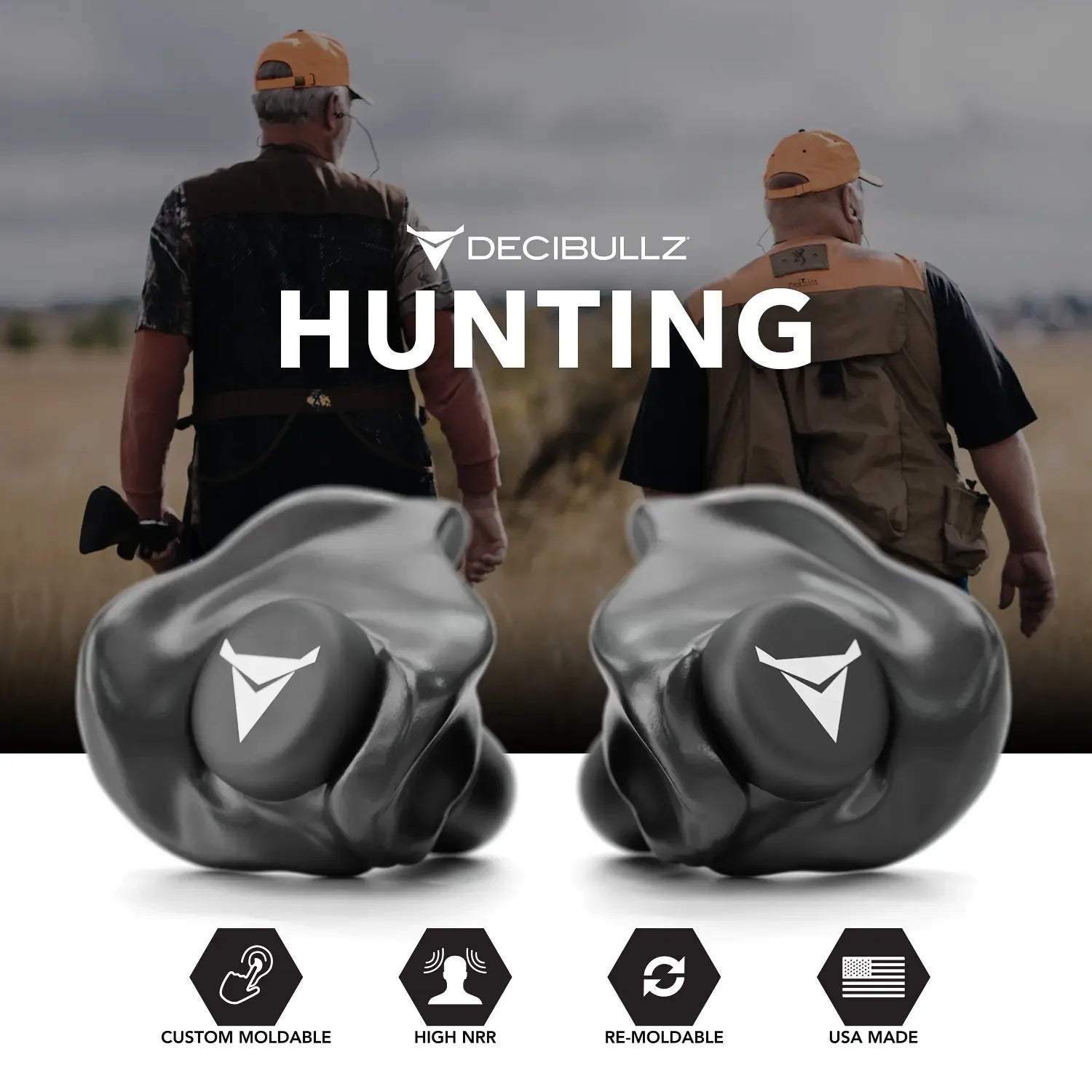 Decibullz Custom Molded Earplugs 31dB NRR Pro-Pack with Case and Lanyard-Safety Glasses USA-8