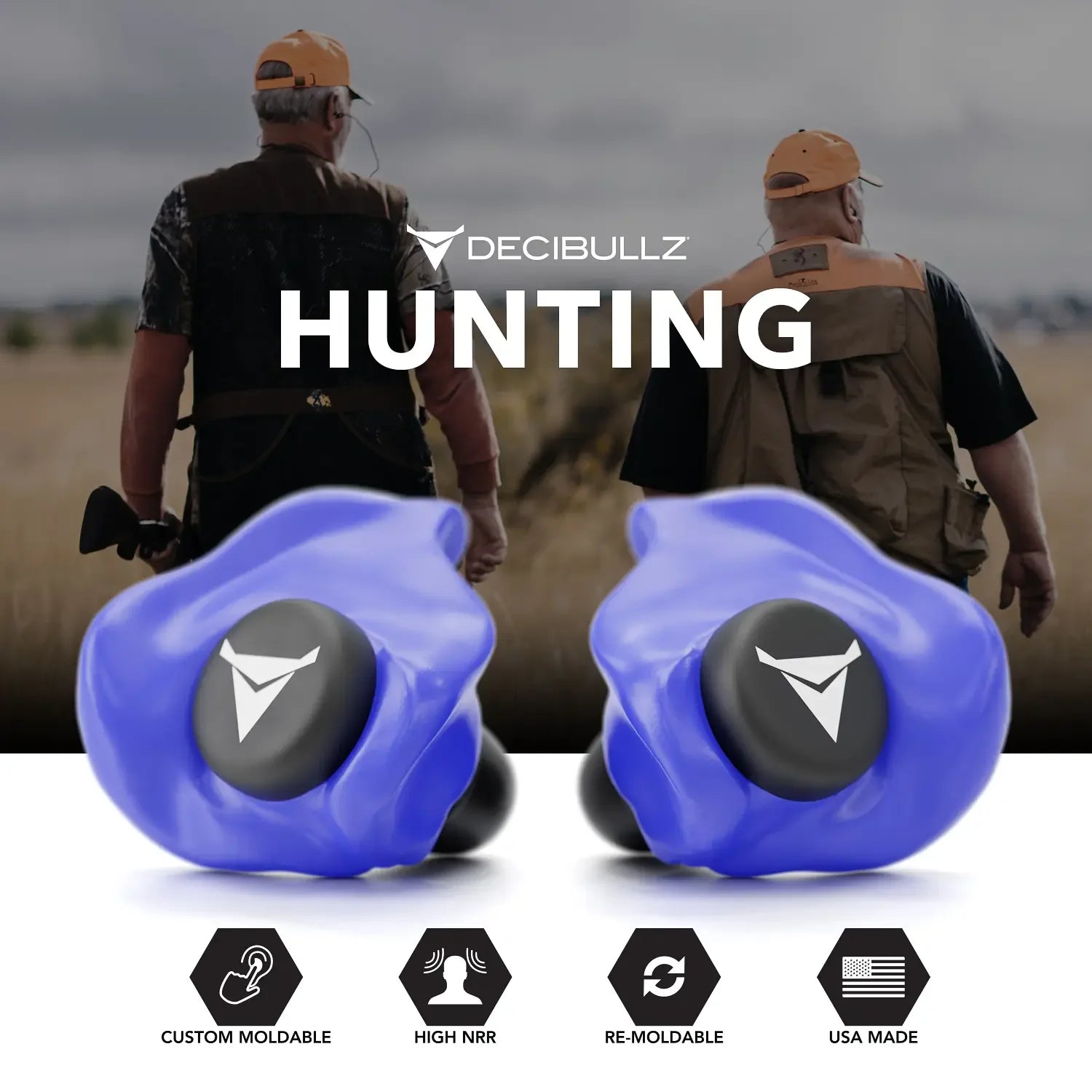 Decibullz Custom Molded Earplugs 31dB NRR Pro-Pack with Case and Lanyard-Safety Glasses USA-24