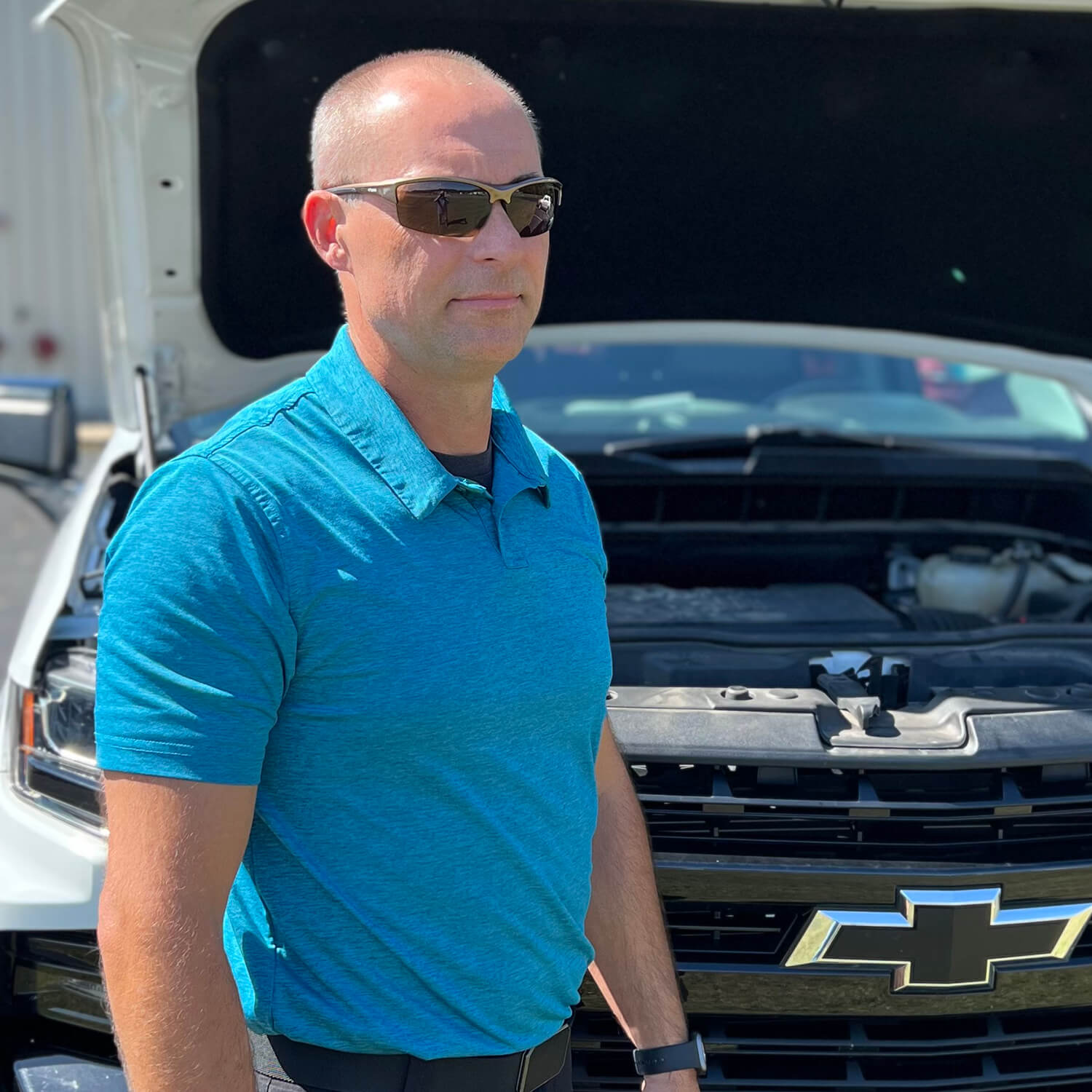 Delta Plus Sonoma RX-350B Bifocal Safety Glasses with Brown Anti-Fog Lenses worn outdoors