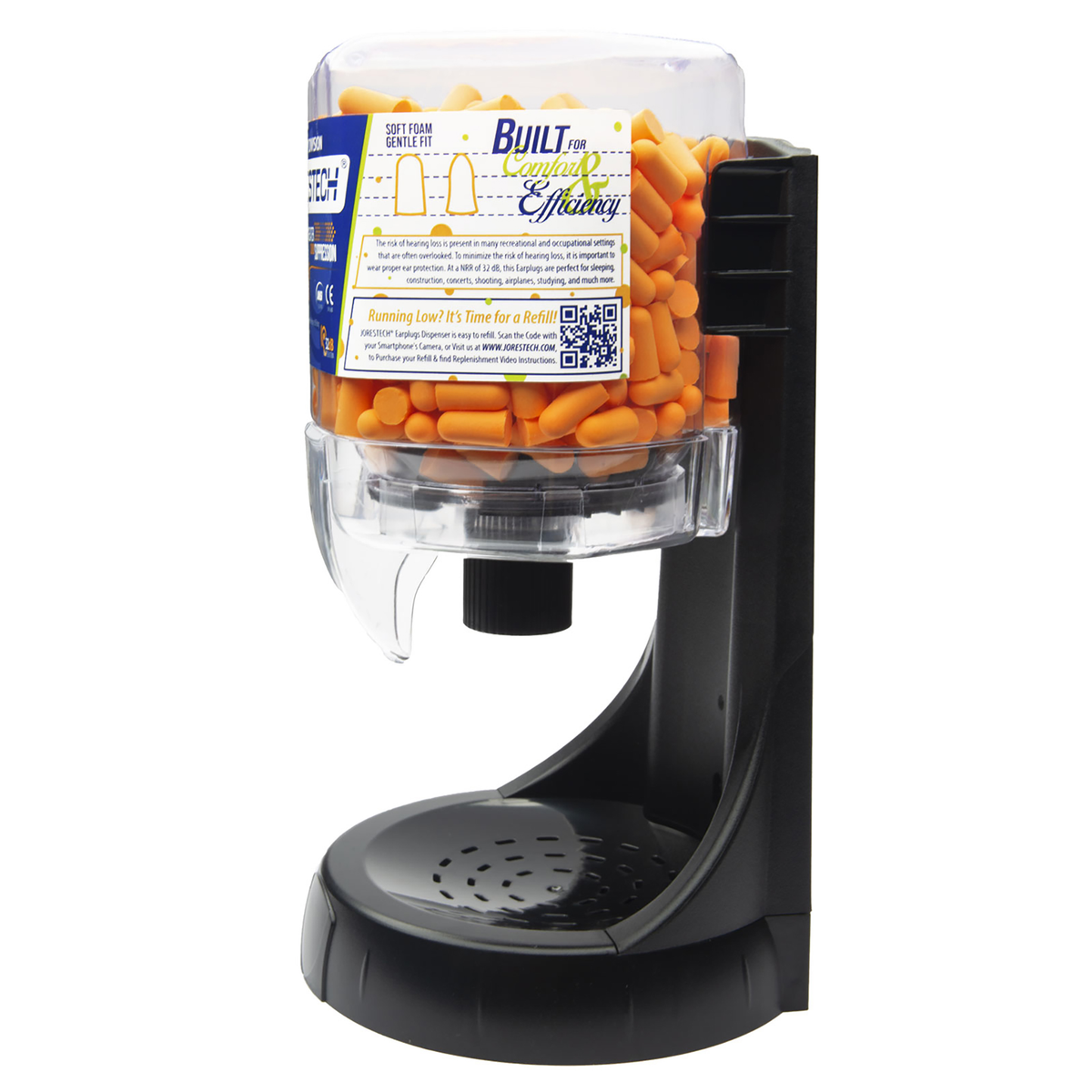 Jorestech Earplug Dispenser Station with 250 Pairs 32dB NRR Soft Foam Units