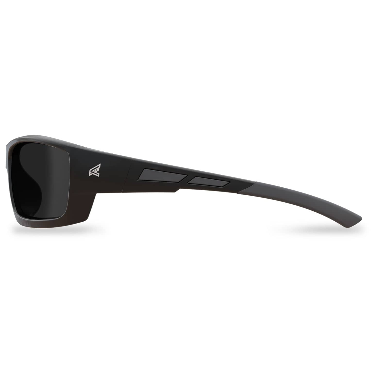 Edge Mazeno Slim Fit Safety Glasses with Black Frame and Smoke Lenses - Side View