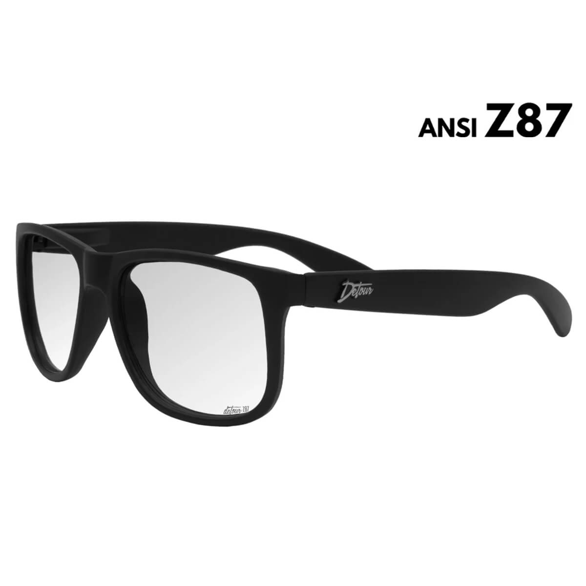 Detour Eminence Z87 Safety Glasses with Matte Black Frame and Clear Lens-Safety Glasses USA-1