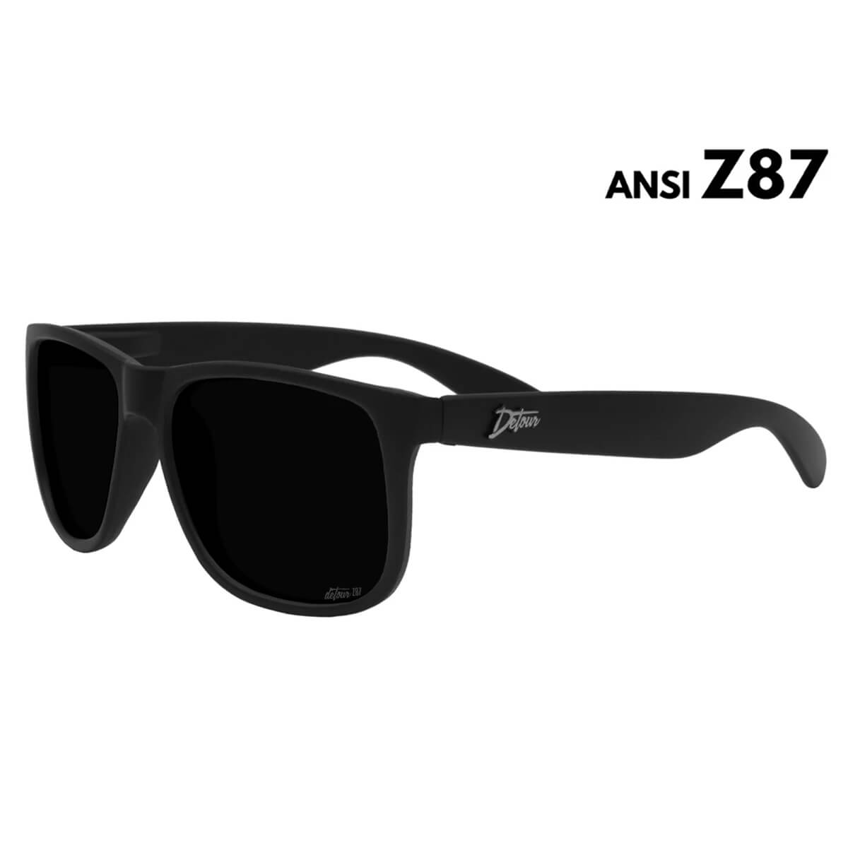 Detour Eminence Z87 Safety Glasses with Matte Black Frame and Jet Black Lens-Safety Glasses USA-1