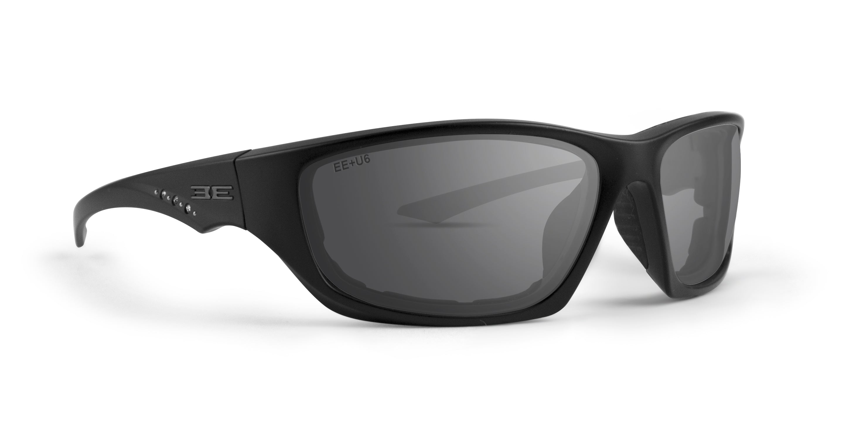 Epoch Eyewear Foam 3 Safety Glasses with Black Frame & Rhinestone Accents and Smoke Lens