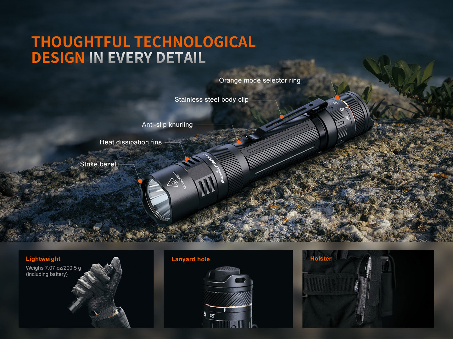Fenix PD45R ACE Multi-Mode Tactical Flashlight-Safety Glasses USA-2