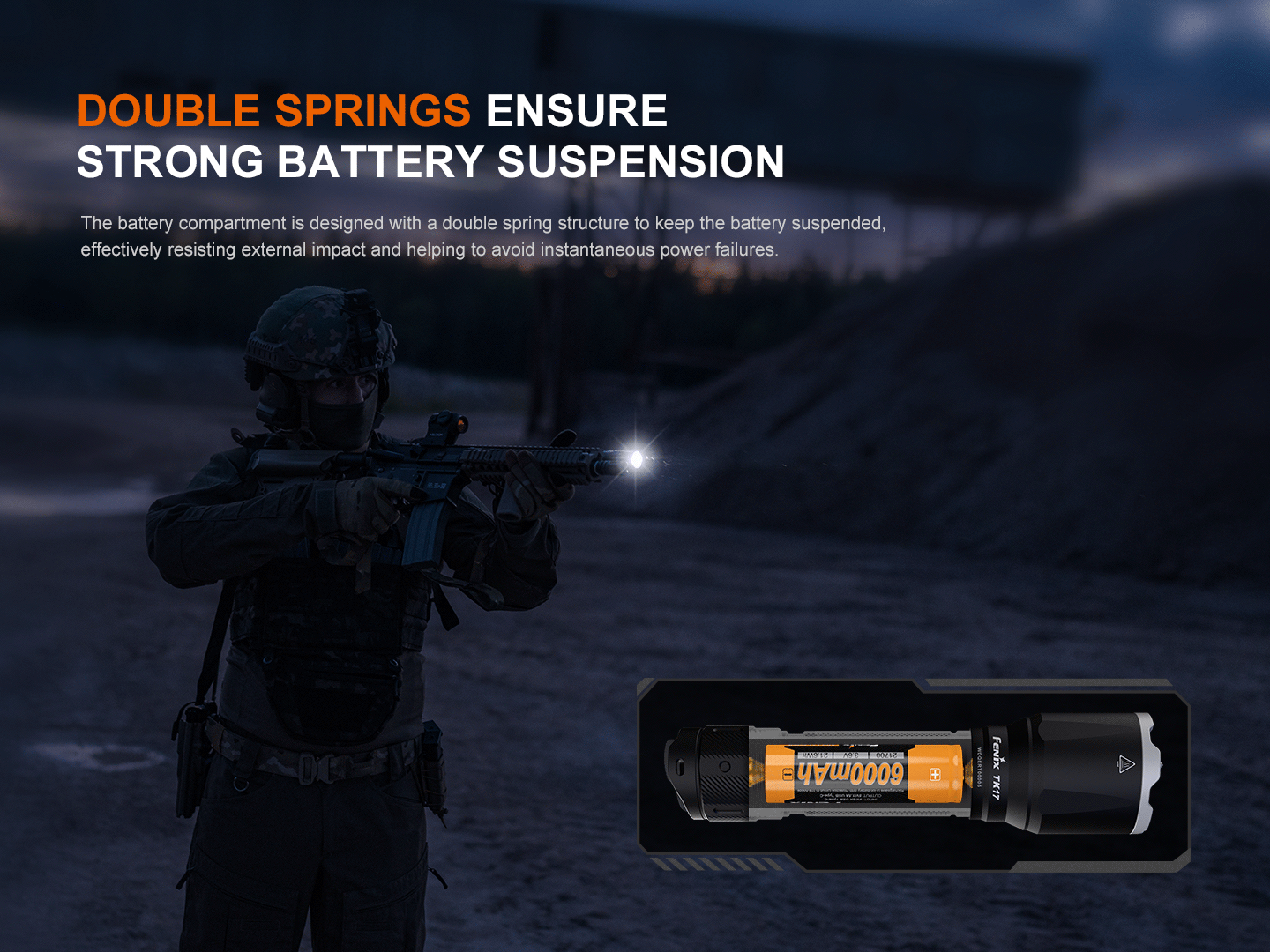Fenix TK17 Dual-Switch Tactical Flashlight-Safety Glasses USA-10