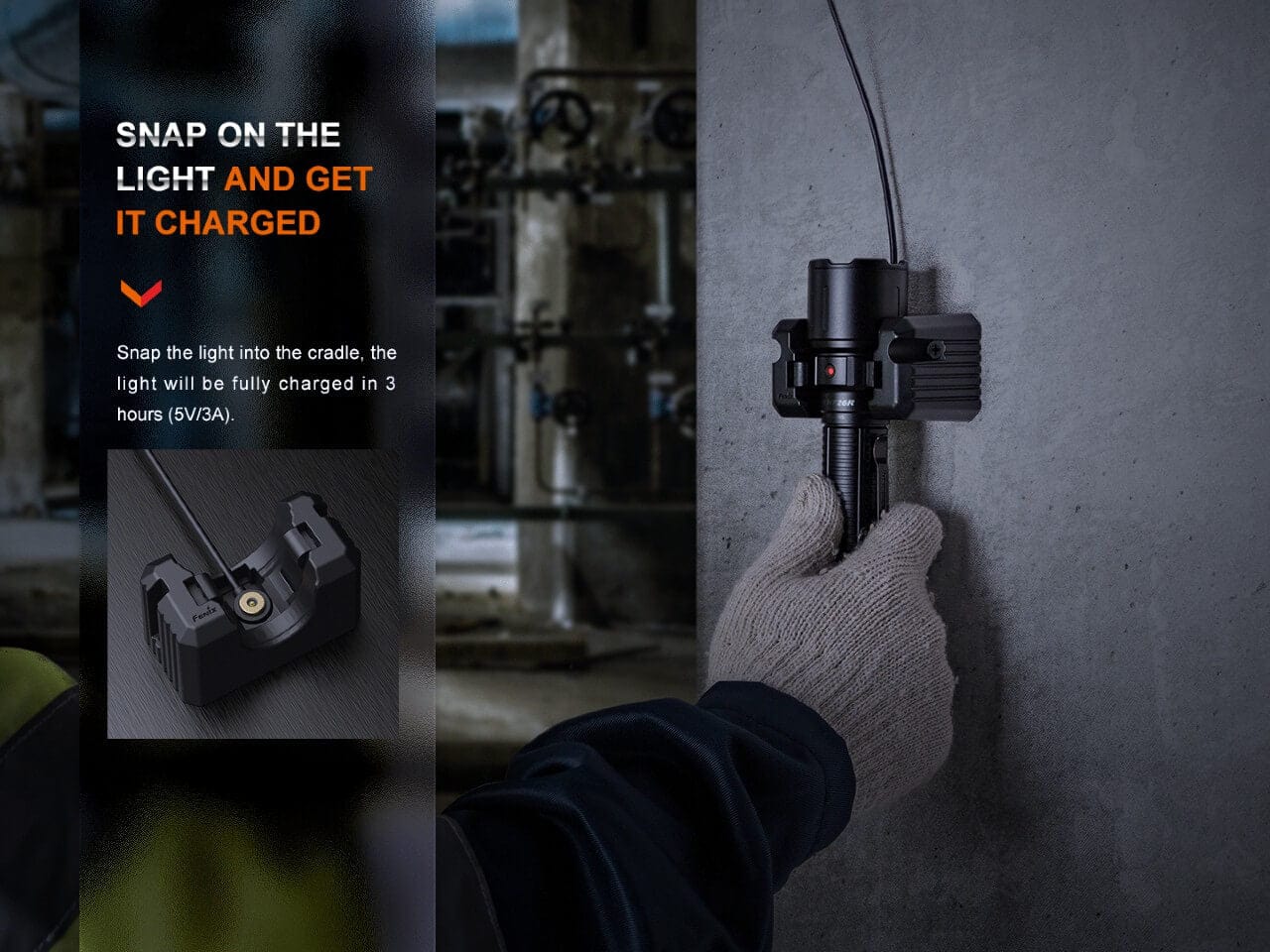 Fenix WF26R Cradle Charging LED Work Flashlight-sku-44858687717672-Safety Glasses USA-6