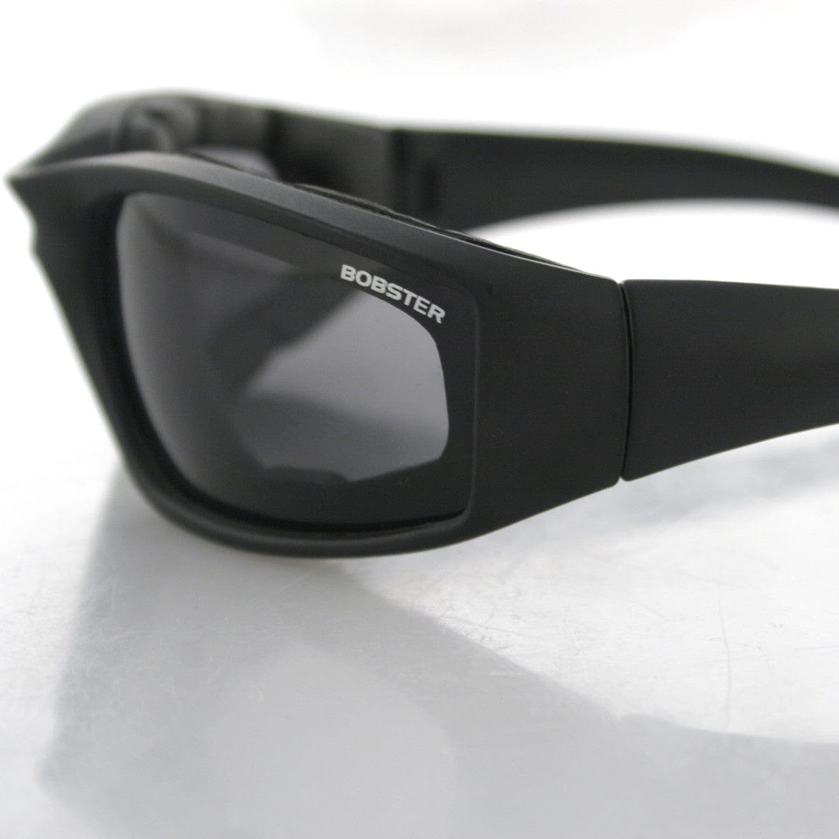 Bobster Foamerz 2 Safety Sunglasses Black Frame with Smoke Anti-Fog Lens Closeup View