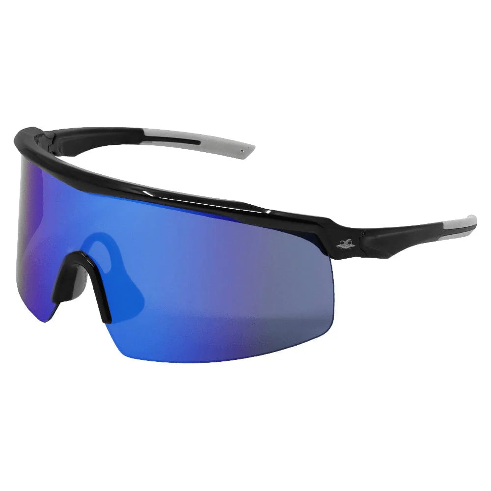 Bullhead Whipray Safety Glasses-BH3259AF-Black Frame - Blue Mirror Anti-Fog Lens-Safety Glasses USA-11