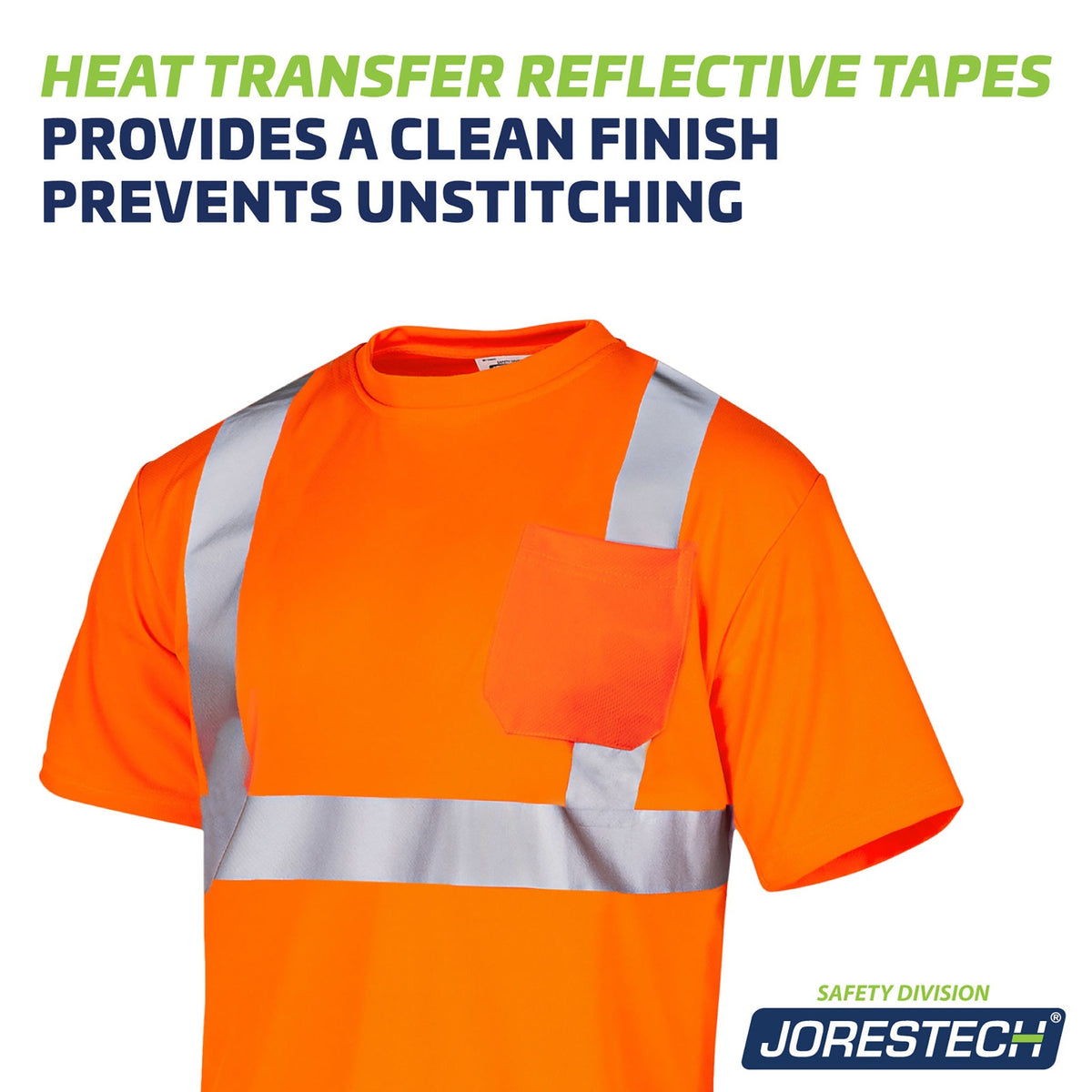 Jorestech Hi-Vis Heat Transfer Reflective Safety Pocket Shirt
