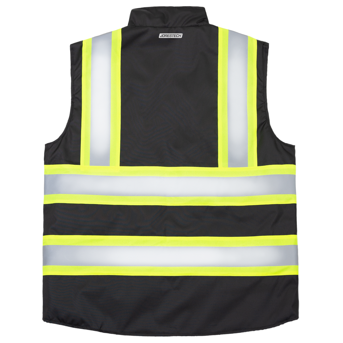 Jorestech Hi-Vis Yellow/Black Reversible Insulated Safety Vest with Reflective Strips