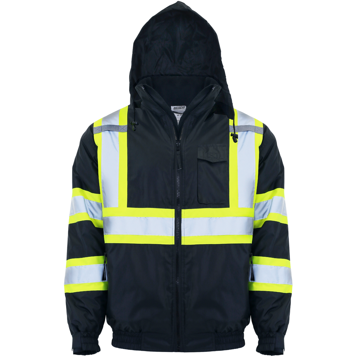 Jorestech Hi-Vis X-Back Two-Tone Safety Bomber Jacket with Reflective Stripes