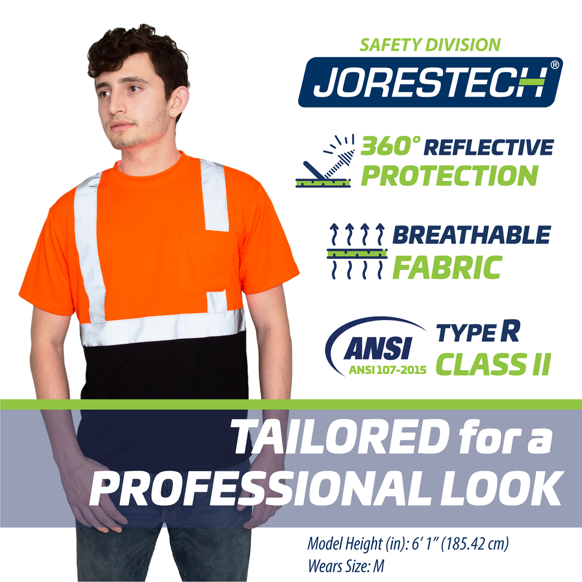 Jorestech Hi-Vis Reflective Dirt-Concealing Safety Shirt