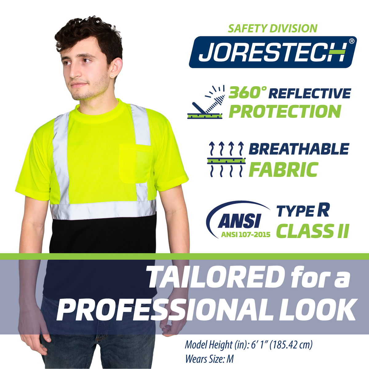 Jorestech Hi-Vis Reflective Dirt-Concealing Safety Shirt