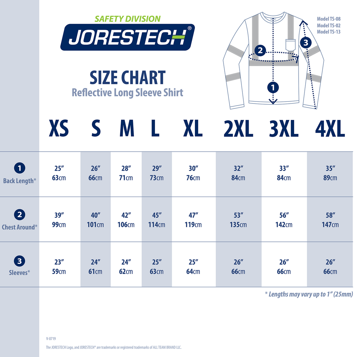 Jorestech Hi-Vis Long Sleeve Class 3 Reflective Safety Shirt
