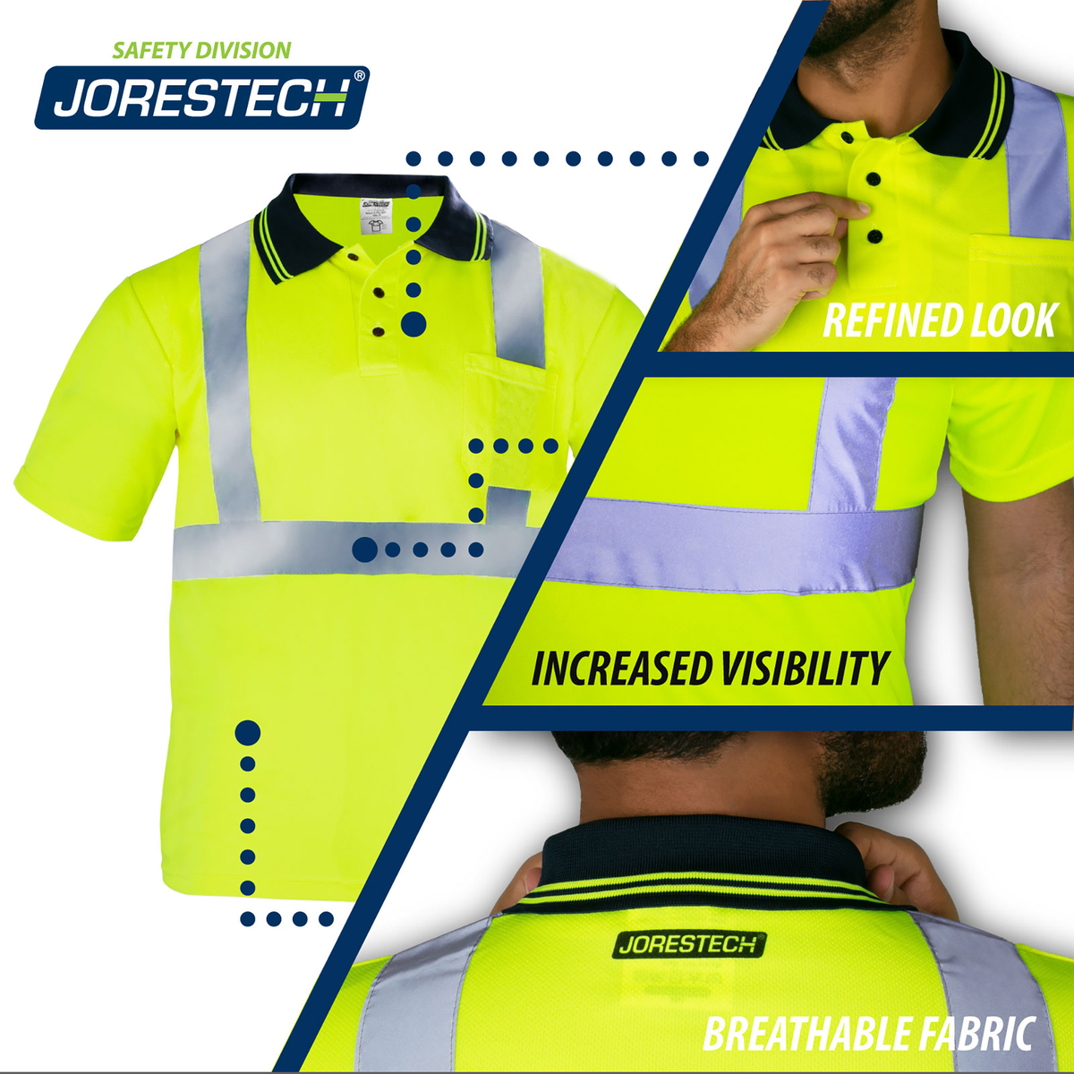 Jorestech Hi-Vis Reflective Safety Polo Shirt