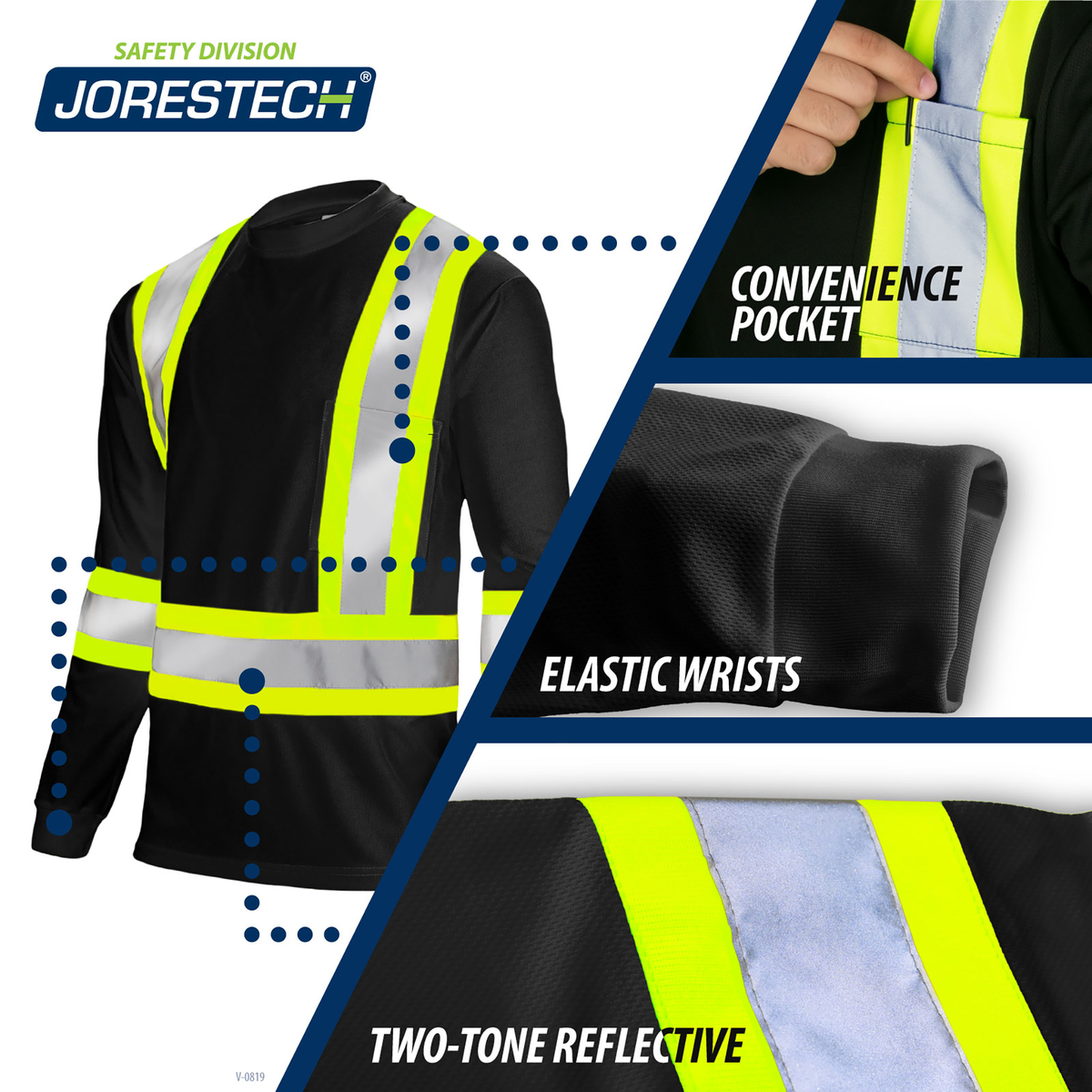 Jorestech Hi-Vis Two-Tone Reflective Long Sleeve Shirt