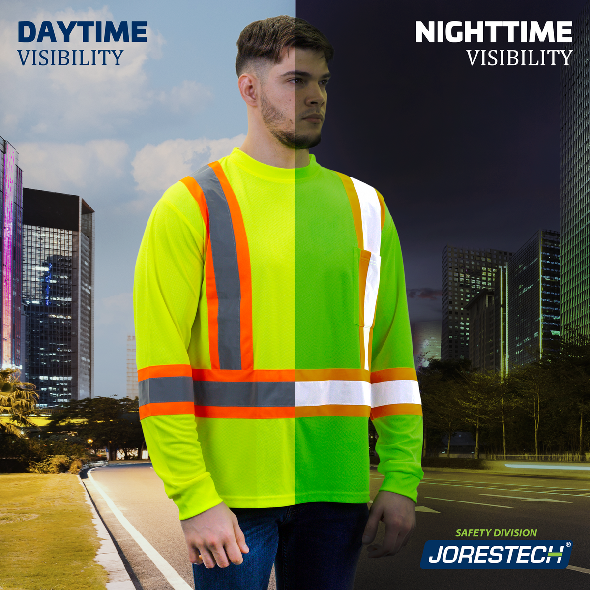 Jorestech Hi-Vis Two-Tone Reflective Long Sleeve Shirt