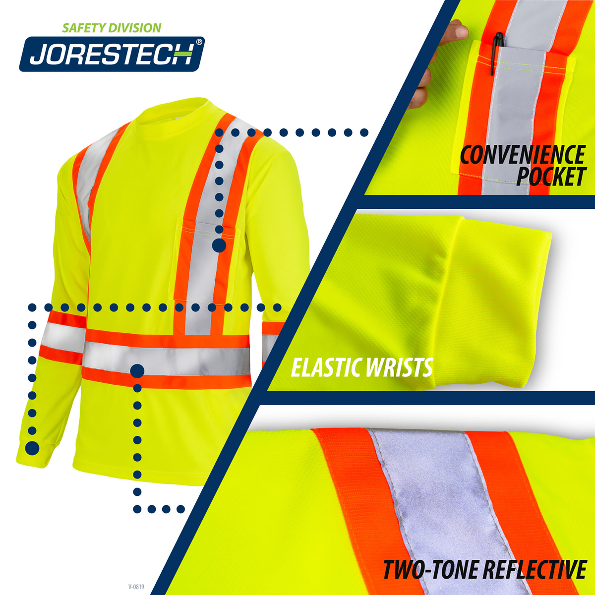 Jorestech Hi-Vis Two-Tone Reflective Long Sleeve Shirt