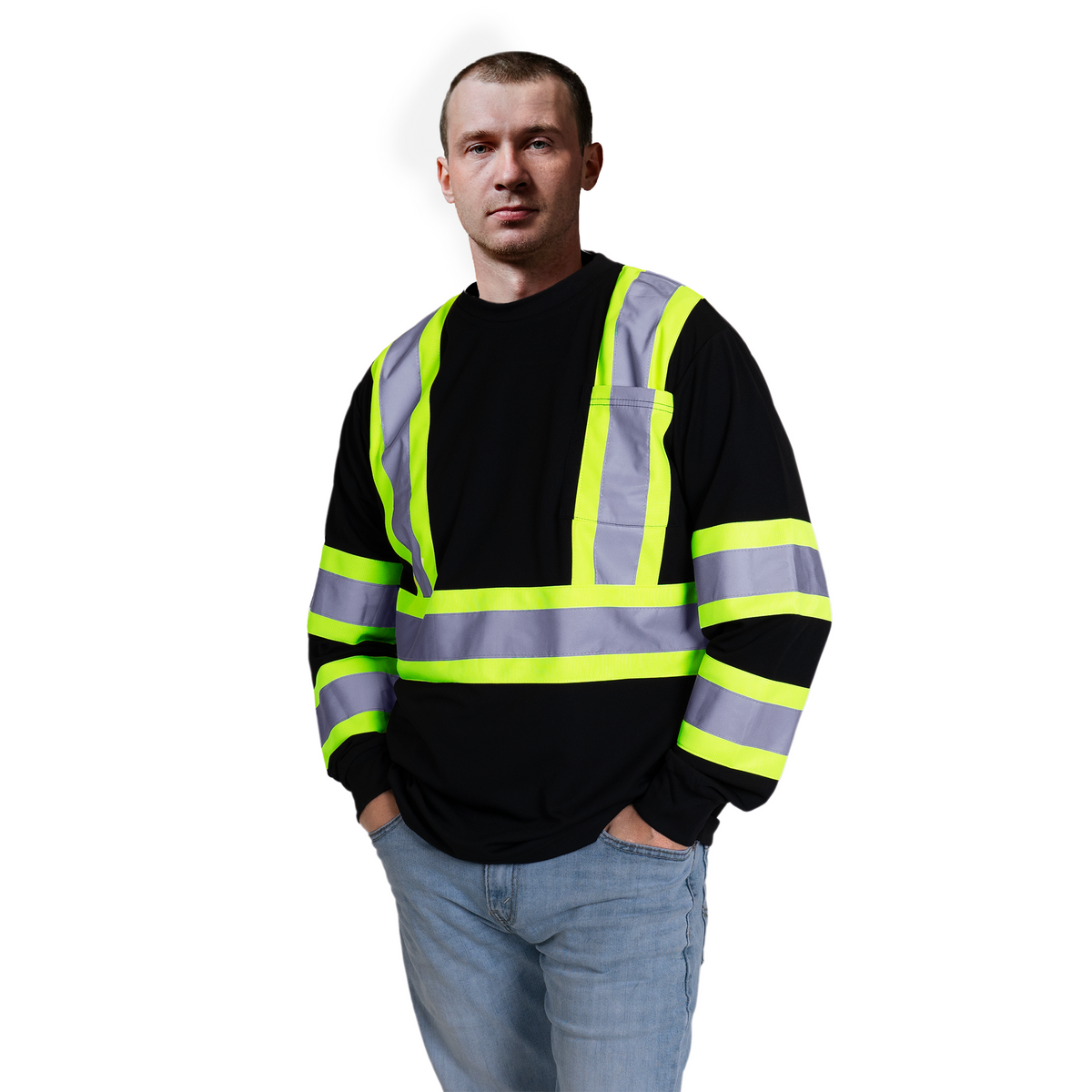 Jorestech Hi-Vis Reflective Two-Tone Long Sleeve Safety Shirt