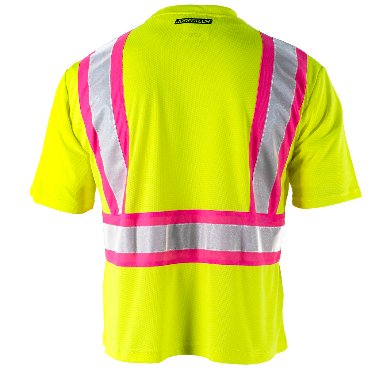 Jorestech Hi-Vis Reflective Two-Tone Safety Shirt with Pink Strips