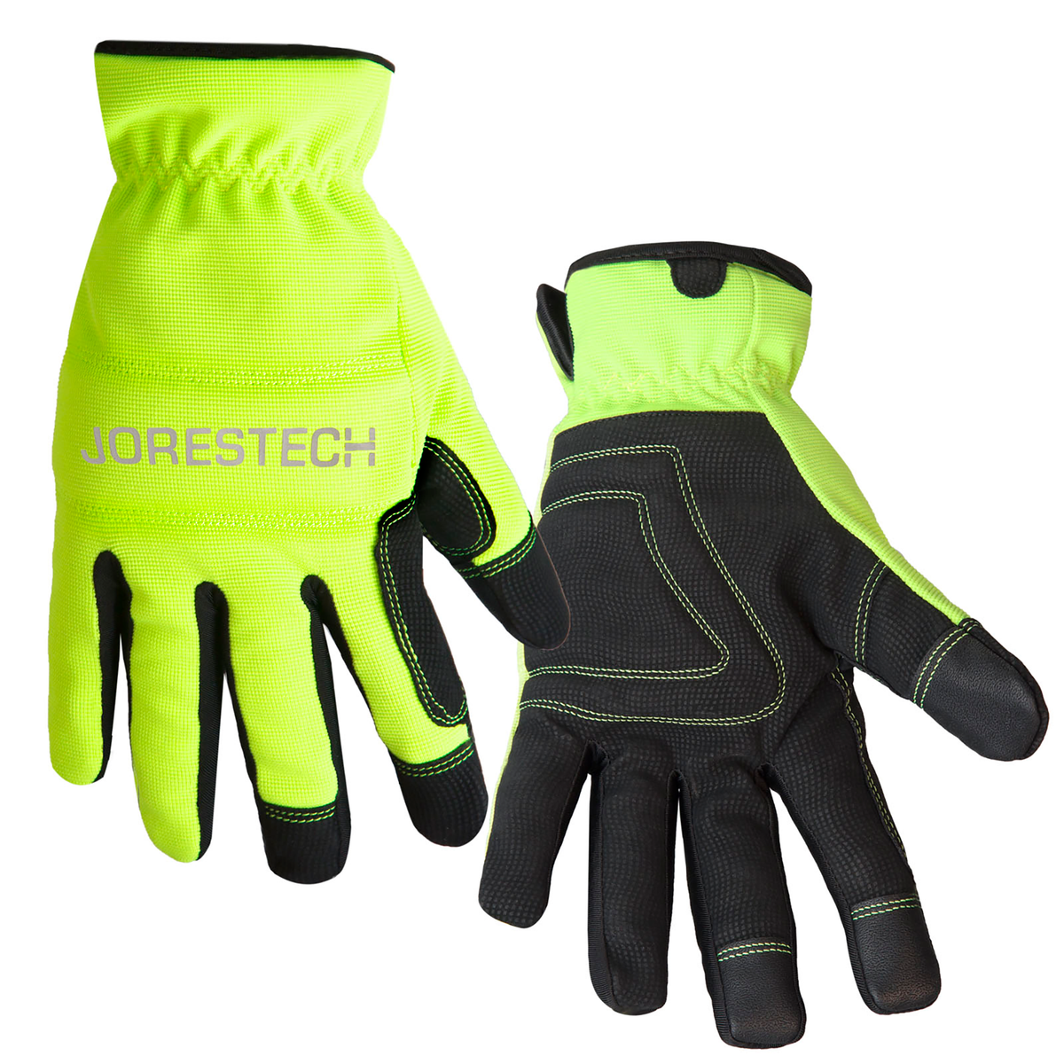 Jorestech Hi-Vis Touchscreen Safety Work Gloves with Fleece Lining